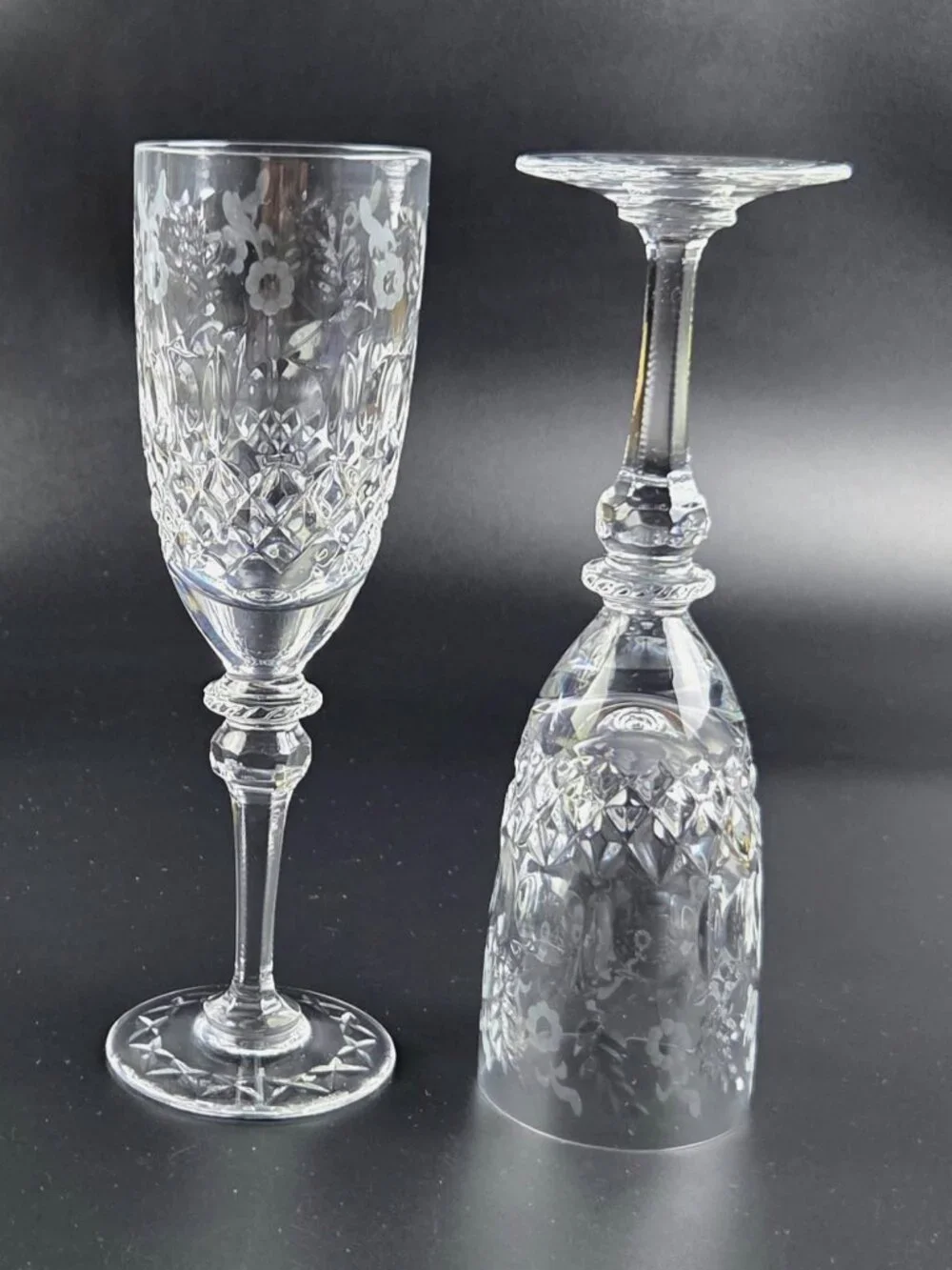 Vintage Rogaska Gallia - Fluted Champagne Glasses - Set of 2 - Discontinued